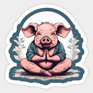 Pig Yoga Namaste National Pig Day Humor Sticker